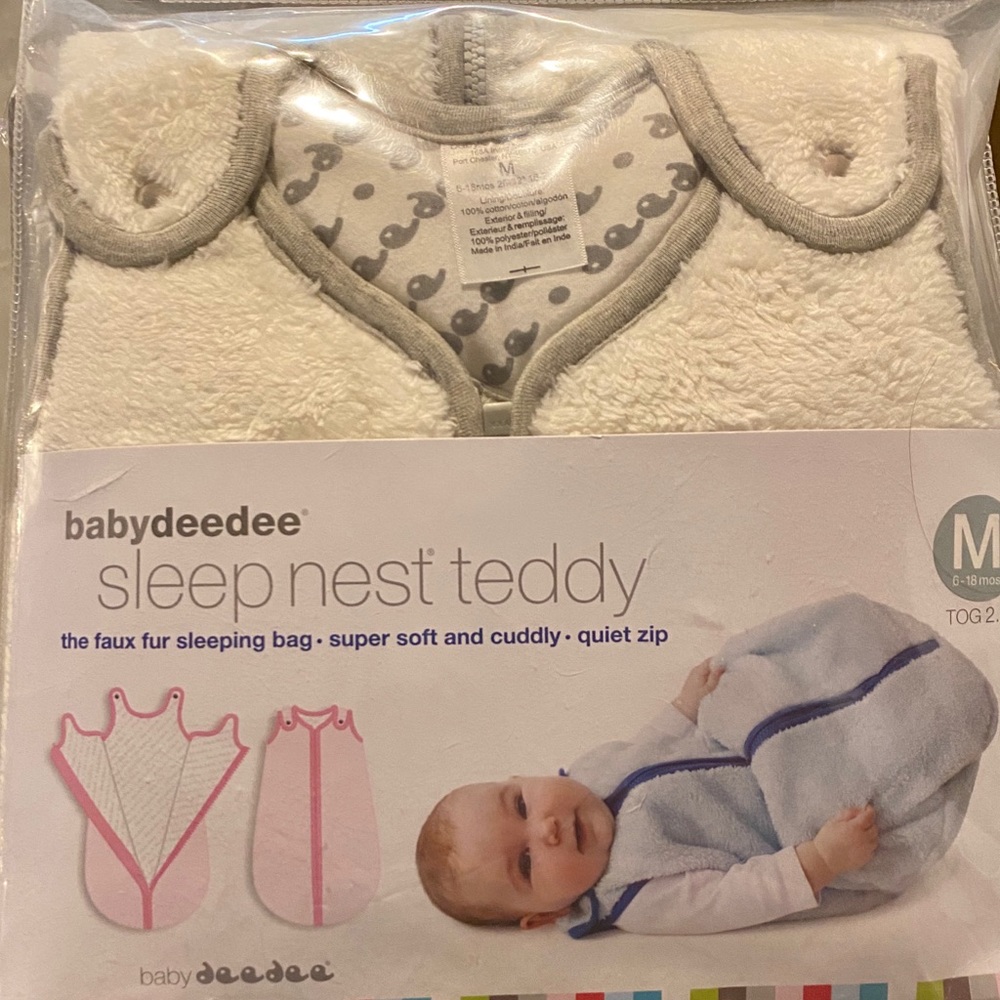 Babydeedee Sleep Nest Teddy - White (medium)